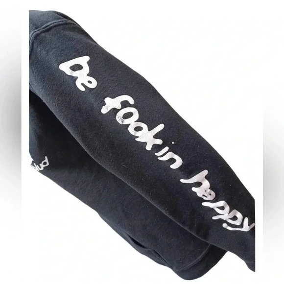 Yungblud Black Be Fookin Happy Merch Unisex Hoodie Size  Small - Picture 3 of 8